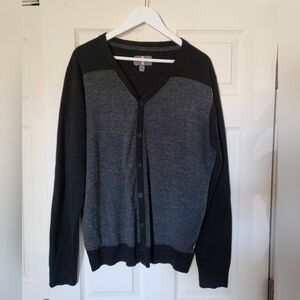 Men's Black and Gray Sweater With Elbow Patches